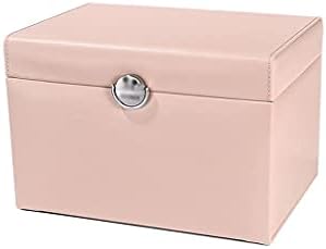 Кутия-Органайзер за бижута, богат на функции Ковчег за бижута с Огледало, Проста Кутия За Съхранение на Бижута с Голям Капацитет, Калъф За Бижута от Фина Кожа, Кутия-