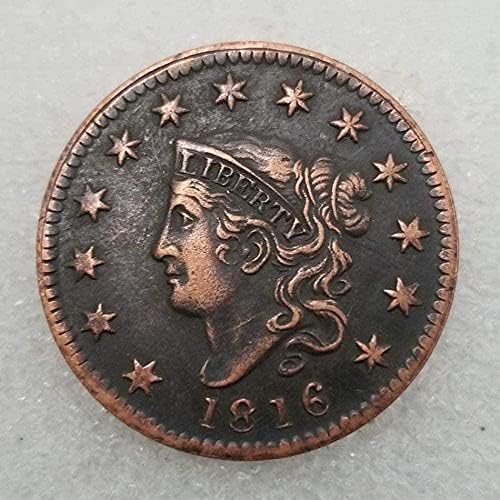 1816 Антични Безплатно Копие Възпоменателни Монети Американската Щастлива Стара Монета, без да се прибягва един пътуващ Никел Американска Монета Морган Служба Отго