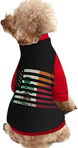 FunnyStar Ирландската Гордост Мексиканско-Американски Флаг Принт Hoody за Домашни Любимци с Флисовым Пуловером