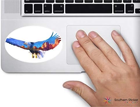ExpressDecor Акварельное изкуството на Белоглав Орел, Летящ в ляво, 4x3 инча, Флаг на САЩ, Забавни Стикери за