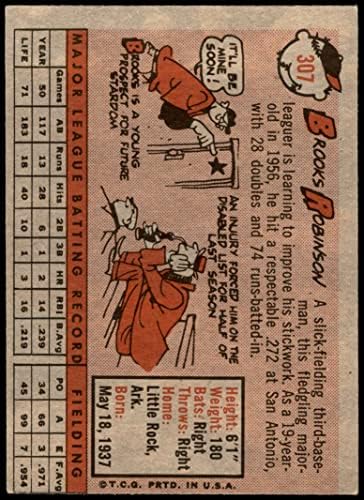 1958 Topps # 307 Брукс Робинсън Балтимор Авлига (Бейзболна картичка), БИВШ Авлига