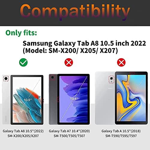 Samsung Galaxy Tab A8 10,5 2022 Калъф и поставка, Регулируема Поставка с функция за автоматично преминаване