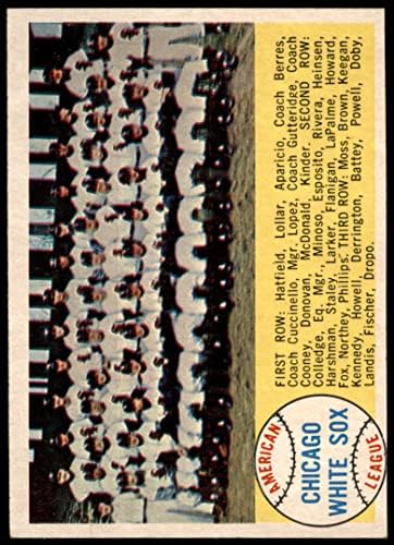 1958 Topps 256 списък отбор Уайт Сокс от Чикаго Уайт Сокс (бейзболна картичка) EX / Mount Уайт Сокс