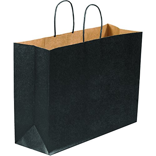 BOX USA BBGS108BL Цветни Торбички за пазаруване, 16 x 6 x 12, черен (опаковка от 250 броя)