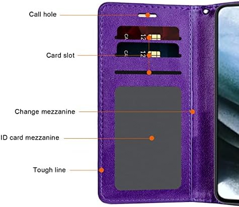 Чанта-портфейл с каишка за Samsung Galaxy S21 FE 5G, Samsung S21 FE 5G, калъф за телефон от изкуствена кожа,