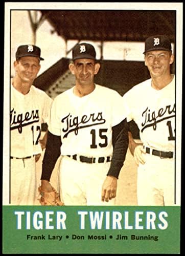 1963 Topps 218 Тигър Twirlers Джим Баннинг / Франк Лэри /Дон Мъхнат Детройт Тайгърс (Бейзболна карта) в Ню
