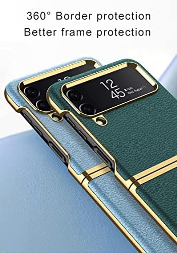 Калъф FYTON Samsung Galaxy Z Flip 4, Калъф Galaxy Z Flip 4 от естествена кожа, устойчив на удари калъф за Z