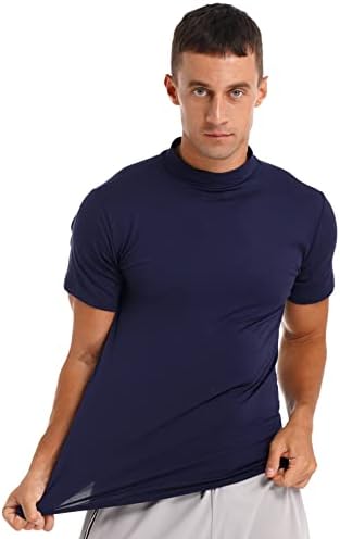 Мъжки Базова Риза Aislor, Блузи с къс ръкав, Ризи с имитация на шията, топлинна бельо, Пуловери, Майк