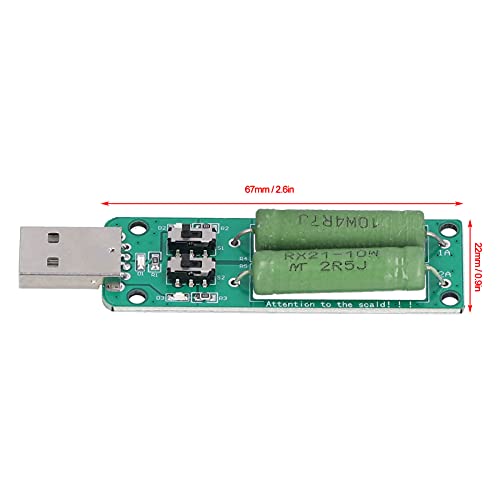 Eujgoov 2 бр. USB натоварване Тестер Power Bank Битов Резистор 5V1A/2A/3A Переключаемое Устойчивост на натоварване,