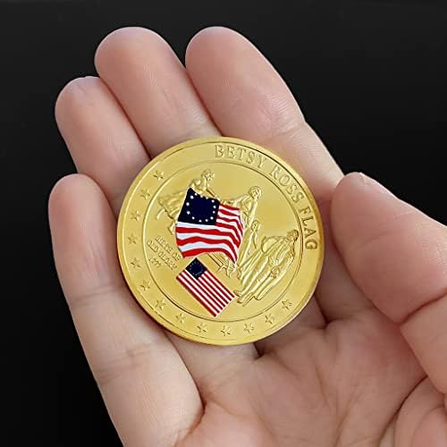 Американската Метална Играта Малък Подарък Монета На Иконата Спомен Историческа Колекция Флаг Беси Рос Златна