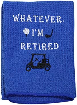 PXTIDY Забавен Подарък Пенсионер Кърпа за голф в Пенсия, за Жени, Мъже каквото и да съм Правил, аз съм пенсионер