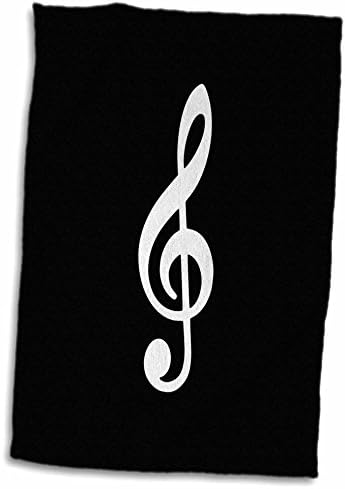 Подарочное Кърпа за ръце на Музикант с високи нотки на 3D Rose Black G-Clef, 15 x 22, Многоцветное
