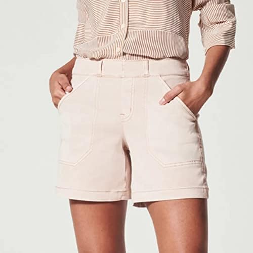 Плажни шорти ZLOVHE за жени, Дамски къси Панталони от Мека Еластична кепър лента през С Къси Странични джобове,