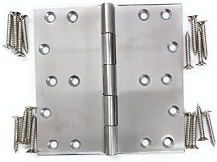 Врата на панта SSISKCON 6 инча x 5 инча с широк ход от неръждаема стомана с 16 винтове серията Heavy Duty (комплект от 1)