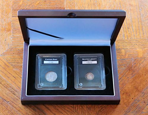 Витрина за две монети NGC/PCGS/Premier/Lil Bear Elite С матово покритие от махагон