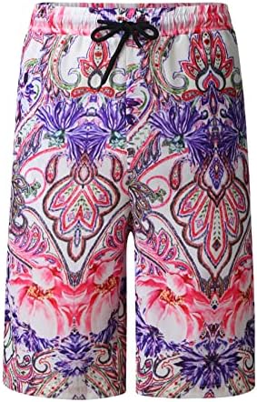ZDDO Летни Плажни къси Панталони за мъже, Плажни къси Панталони в стил Бохо с Графичен Принтом, Ежедневни Топене
