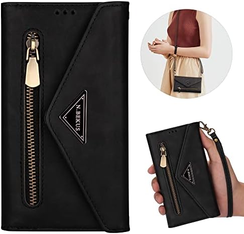 CCSamll Чанта-портфейл за Samsung Galaxy A14 за жени, Чантата през рамо, Чанта на маточната шийка ремешке, Калъф-дантела
