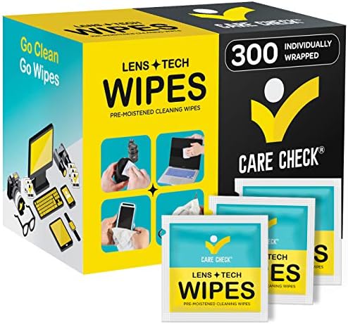 Кърпички за проверка на грижа за лещи, 300 Предварително Влажни Кърпички за почистване на фотоапарати, преносими