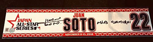 Juan Soto Новобранец Game Използва Етикет за Шкафче Японската серия / Подписан Холограма играта MLB бейзбол