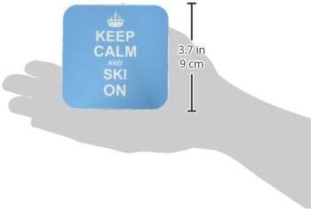 3dRose CST_157773_1 Запазете спокойствие и язди на ски в синьо, Продължавайте да Карате ски, Хоби или Професионален