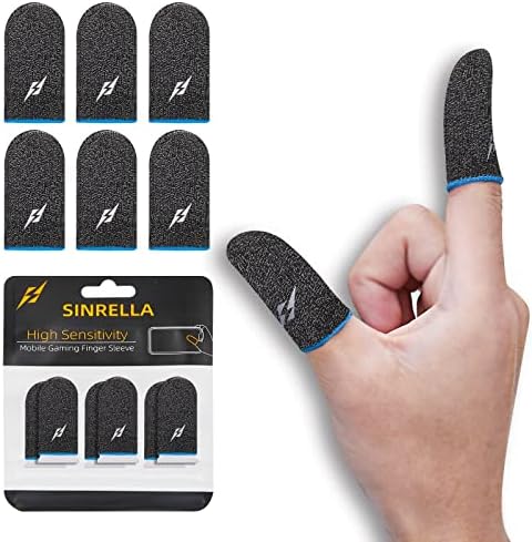 sinrella Gaming Тампон върху пръста за мобилен гейминг контролер (6 опаковки) Панел за палеца, за PUBG, защищающая