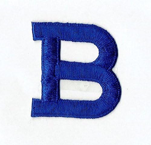 Буква от азбуката - B - Цвят кралско синьо - Стил на 2-инчов блок - Бродирана нашивка желязо