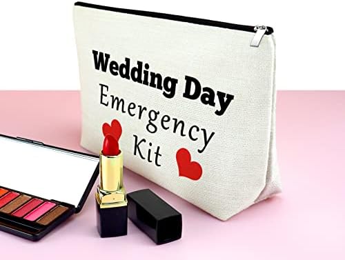 Сватбена Косметичка, Авариен комплект на ден за сватба Булката, подарък за булчински душ, Косметичка за Пътуване,