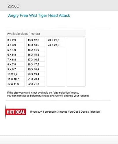 Етикети-Стикери Angry Free Wild Tiger Head Атака 20 X 19,4