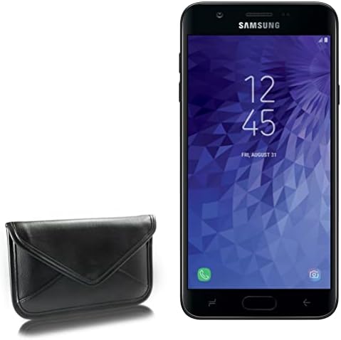 Калъф BoxWave, който е съвместим с Samsung Galaxy J7 Crown (Case by BoxWave) - Луксозни Кожена чанта-месинджър,