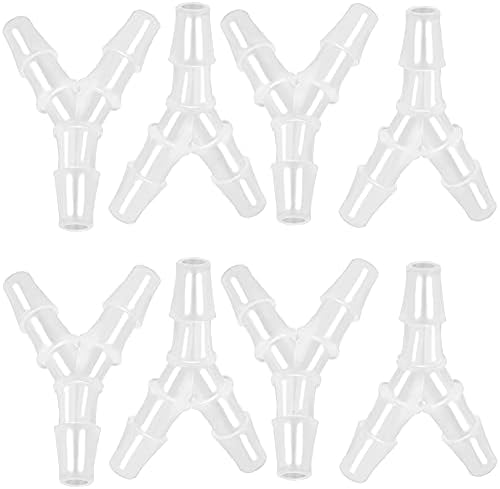 Дължина 1/4 Щуцер с назъбени за маркуч, Равна на Бодлива Y-образна форма, 3-лентов пластмасов Конектор за свързване
