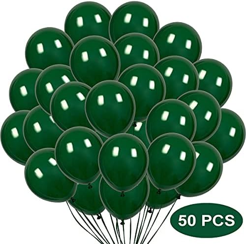 50 Бр 5-Инчов Тъмно-Зелени Балони, Тъмно-Зелени Латексови Балони за Детската Душа, Сафари в Джунглата, на Тема