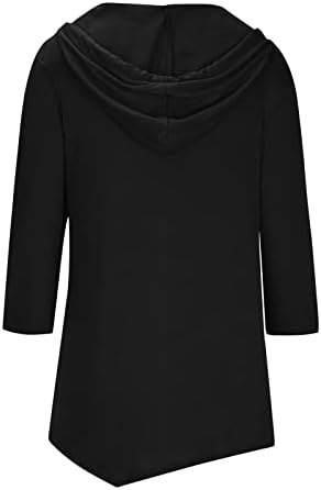 BADHUB hoody с качулка, женски случайни пуловер с Vneck завязками, туника, топ, дълъг ръкав, обикновена блузи