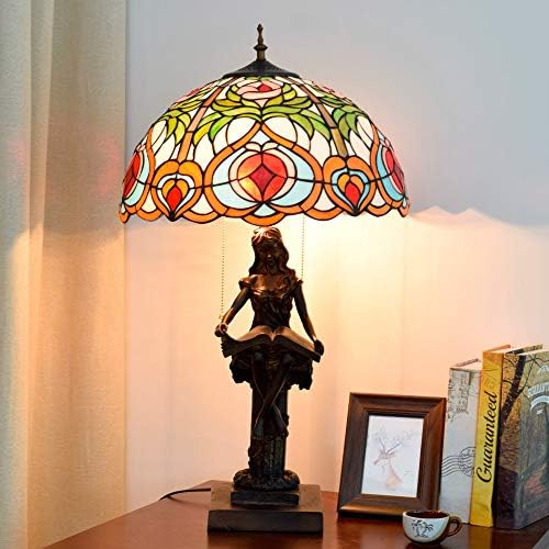 ZSBLXHHJD Настолна Лампа Tiffany В Ретро стил, Стъклени Настолни Лампи 40 см, Настолна Лампа от Витражного стъкло