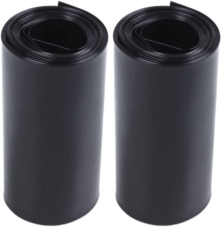 2 елемента 70 мм/44 мм PVC Свиване Тръба Амбалажна Хартия Черно 2 м 6,5 Фута За батерии 18650 - (Цвят червен)