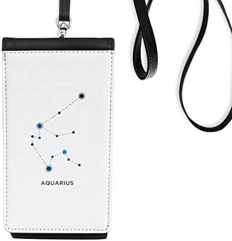 Зодия Съзвездието Водолей Телефон В Чантата Си Портфейл Окачен Мобилен Калъф Черен Джоба