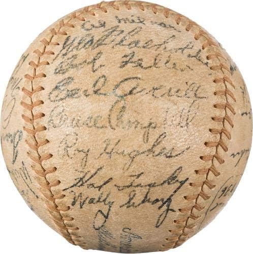 Най-добрите бейзбол екип на Кливланд Индианс 1936 година Подписа бейзболни топки с ДНК Начинаещ PSA Боб Феллера