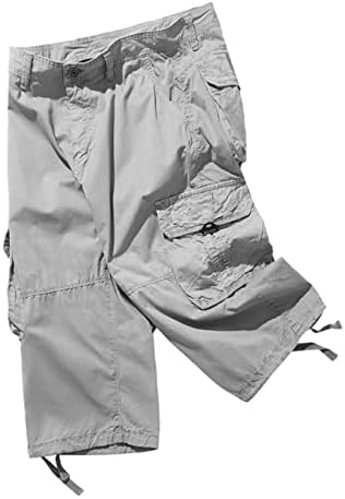 Къси Панталони За Мъже,Мъжки Къси Панталони Карго Памук 3/4 Свободно Намаляване На Под Коляното Директни Капри