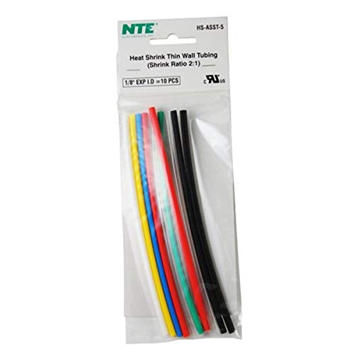 Комплект Тънкостенни термоусадочных тръби NTE Electronics HS-ASST-5, различни цветове, дължина 6 сантиметра,