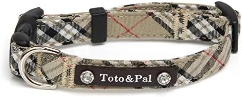 Яка от шотландки Toto &Pal Royal (със Swarovski) Бежов, 1,0 инч (25 мм)
