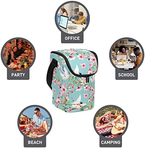 Лесна Голяма Чанта за Обяд Акварел Госпожица с Цветен Модел за многократна употреба Обяд-Бокс за Жени и Мъже