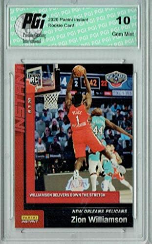 Zion Williamson 2020 Панини Instant 134, 1 от 2589 Направени картички начинаещ PGI 10 - Баскетболни карти за