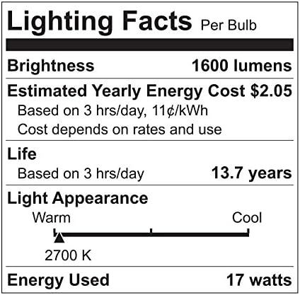 GE Lighting 83693 Led лампа средна мощност А21 капацитет от 17 Вата, с регулируема яркост 1600 Лумена, 1 опаковка,