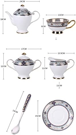 XIULAIQ Керамични чай в европейски стил и кафе в стаята, порцелан чаена чаша, кана за кафе, сахарница, молочник,