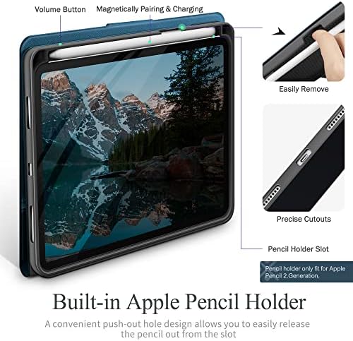 Калъф KingBlanc за iPad Mini 6-то поколение с прозрачен защитен филм HD, веганской кожено покритие и фолио от