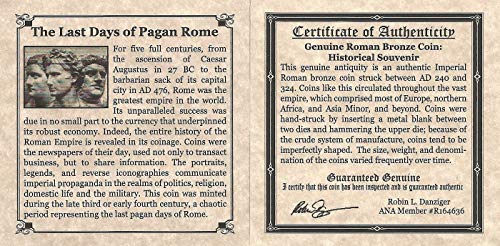 ПОСЛЕДНИТЕ ДНИ на ЕЗИЧЕСКИ РИМ - автентична римска бронзова монета в Мини-албума - Истински римски антики 240-324