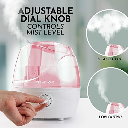 Овлажнители на въздуха Zulay Home Cool Mist За спални (резервоар за вода 2,2 л) - Безшумни ултразвукови овлажнители на въздуха За голяма стая с функция за автоматично изключва