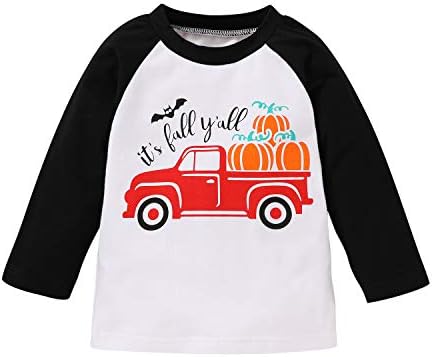 Есенното Облекло За малки Момчета с изображение на Дърво, Гащеризон с Тыквенным Камион и тениска за Момчета,