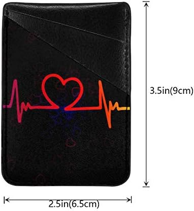 Ръкави Hoder за карти мобилен телефон от изкуствена кожа за задната част на iPhone Heart Beat
