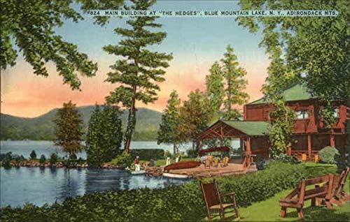 Основната сграда в района на Хеджиране, щата Adirondack, САЩ. Езерото Blue Mountain, Ню Йорк, Ню Йорк, Оригинални
