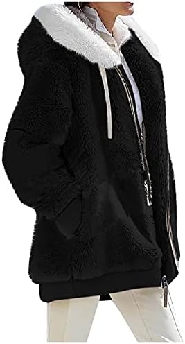 Пуловер за Партита с качулка и дълъг ръкав, Дамски Елегантни Зимни Обикновен Потник с V-образно деколте, Топли,